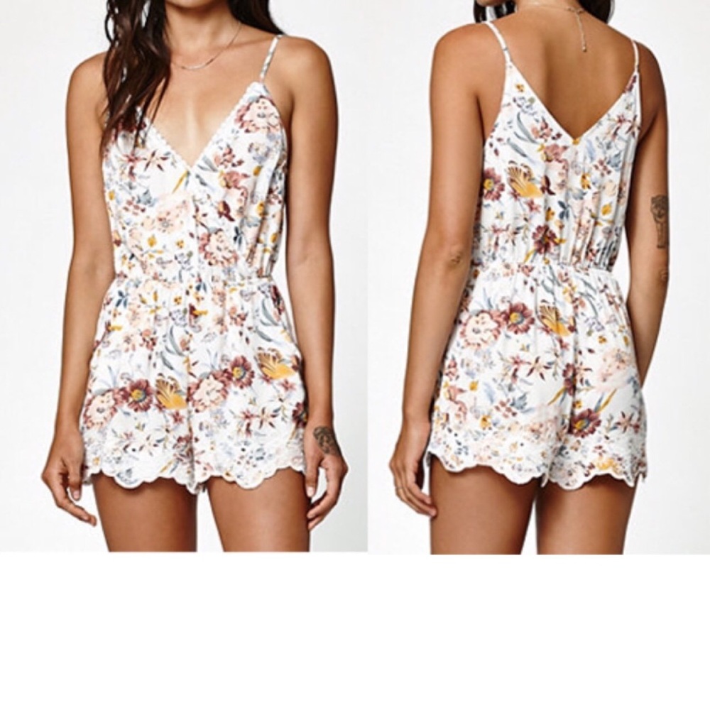 Kendall & Kylie | White Embroidered Floral Romper